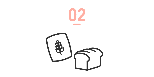 02小麦粉の袋と食パン